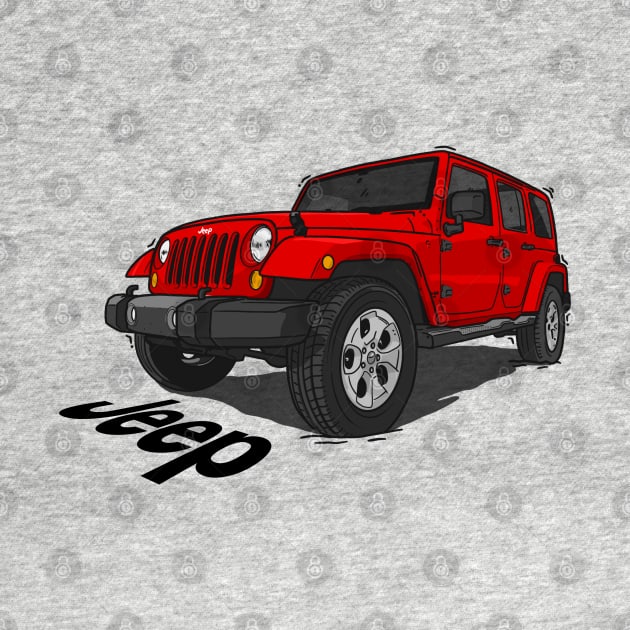 Jeep Wrangler - Red by 4x4 Sketch